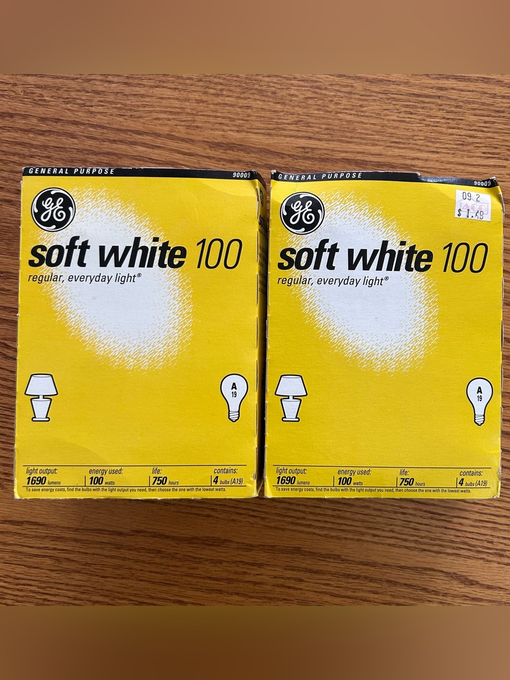 GE Light Bulbs (8) 100W Soft White A19 NOS Vintage